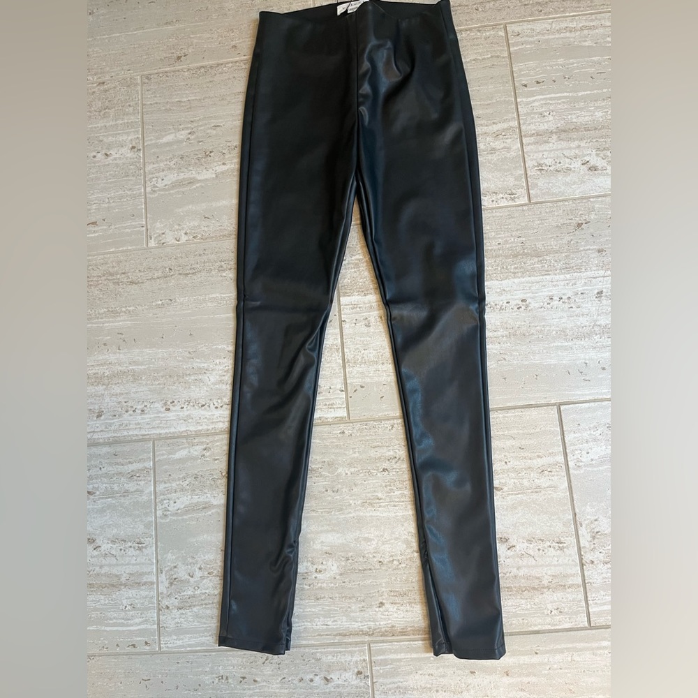 High waisted vegan leather skinny pants. Velvet by Graham and Spencer
